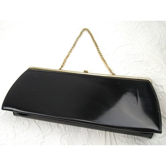 Vintage Theodor California extra wide elegant small handbag gold chain - Picture 5 of 12